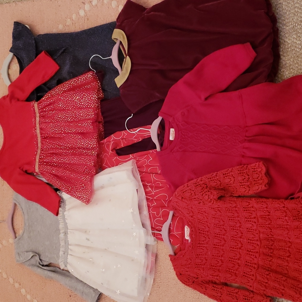 Lot of 8 Toddler Dresses, 12-2T